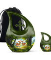 Deer Theme Large Urn With 1 Keepsake Urn