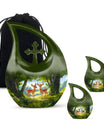 Deer Theme Large Urn With 2 Keepsake Urn