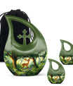 Deer Theme Large Urn With 2 Keepsake Urn