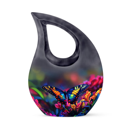 Resplendent Blue Butterfly Cremation Urn for Ashes - 10-inch, 200 cu in - Yatskia