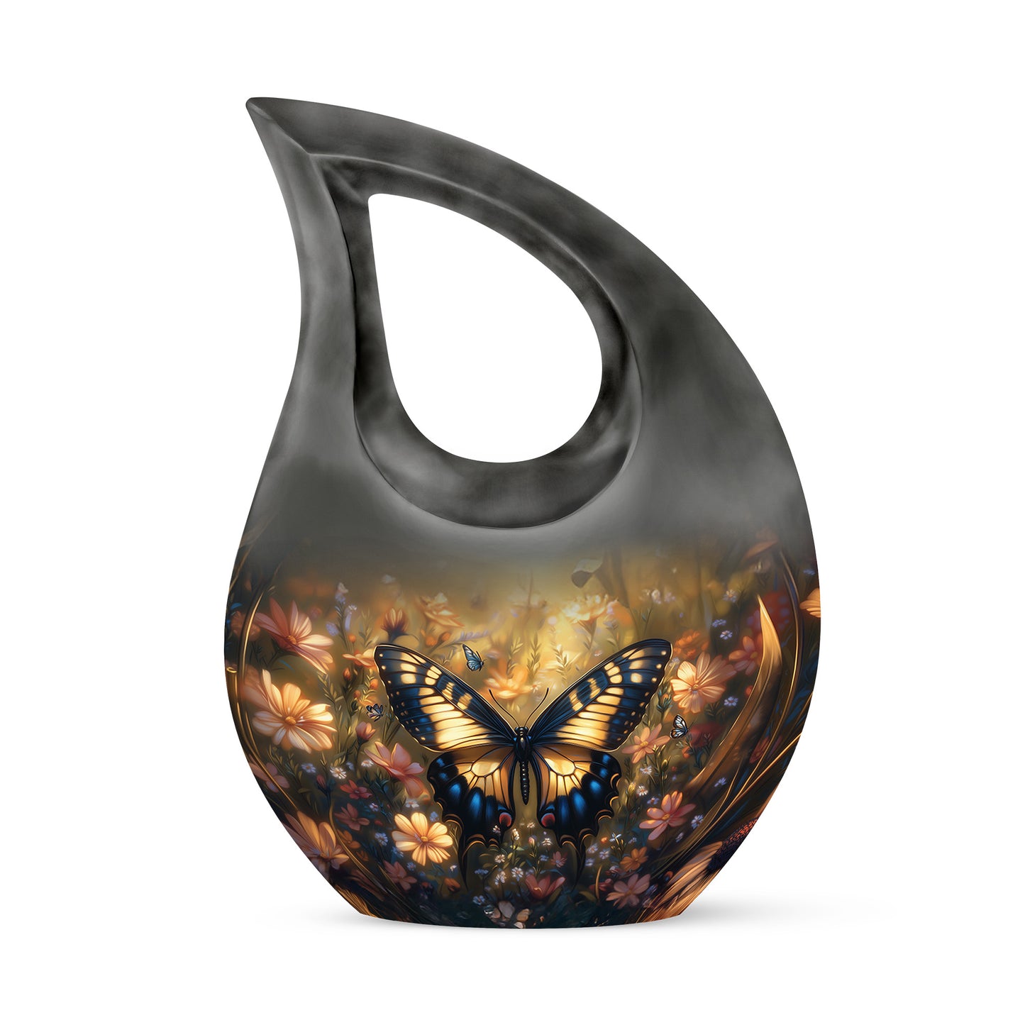 Personalized Magnificent Butterfly Cremation Urns - Gold 10-inch, 200 cu in - Yatskia