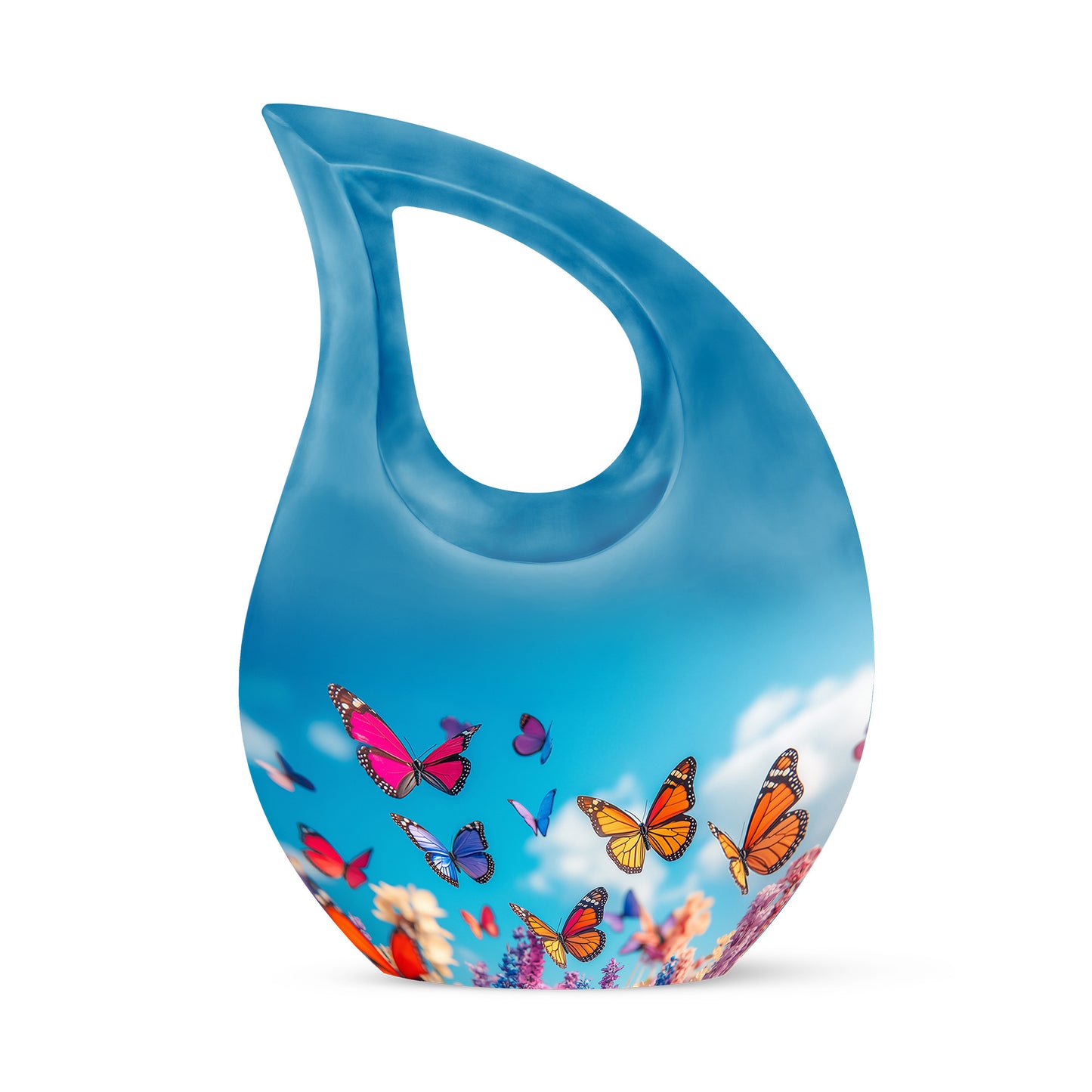 Personalized Butterfly Cremation Urns - Wondrous Blue 10-inch, 200 cu in - Yatskia