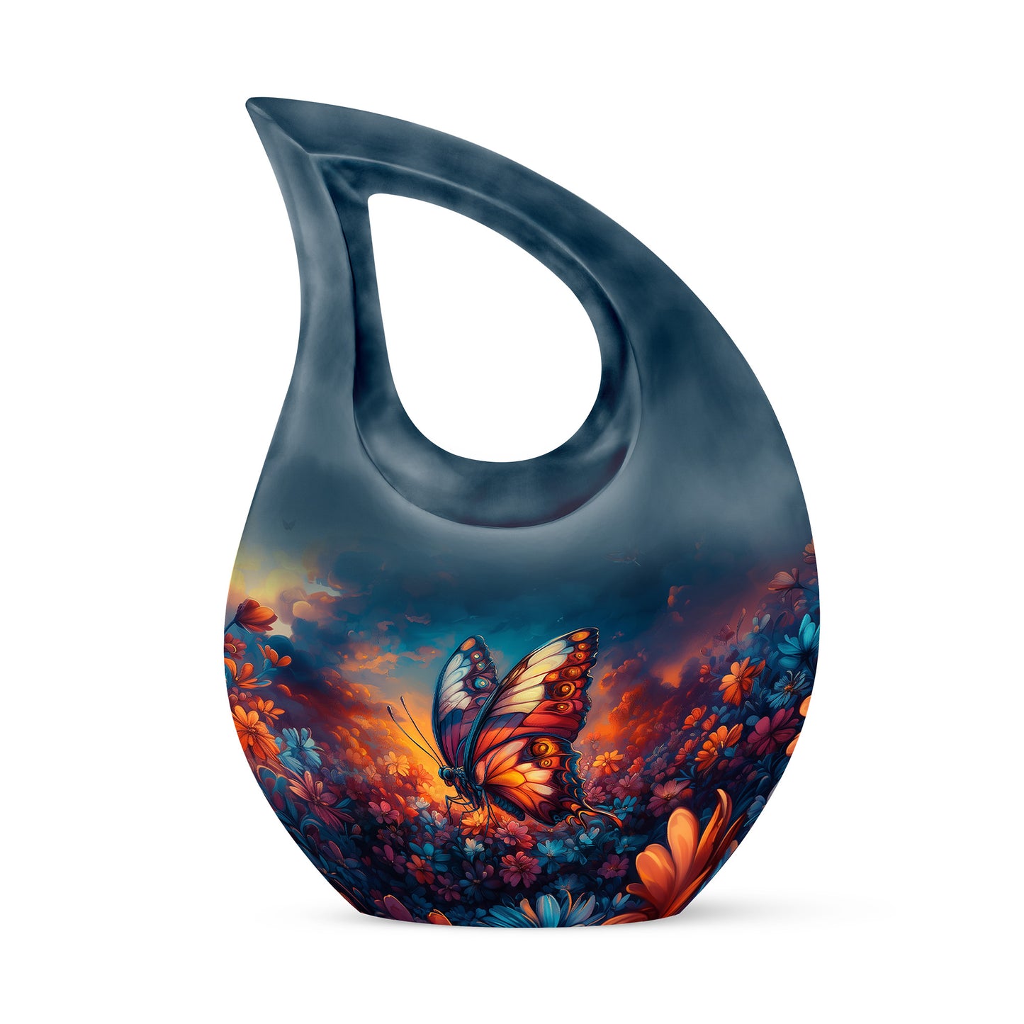 Blessed Butterfly Cremation Urns for Human Ashes - Blue 10-inch - Yatskia