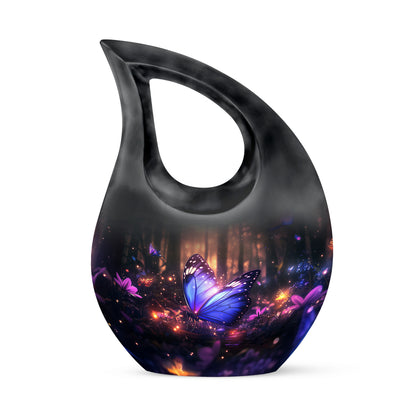 Sublime Butterfly Cremation Urns for Human Ashes - Black 10-inch - Yatskia