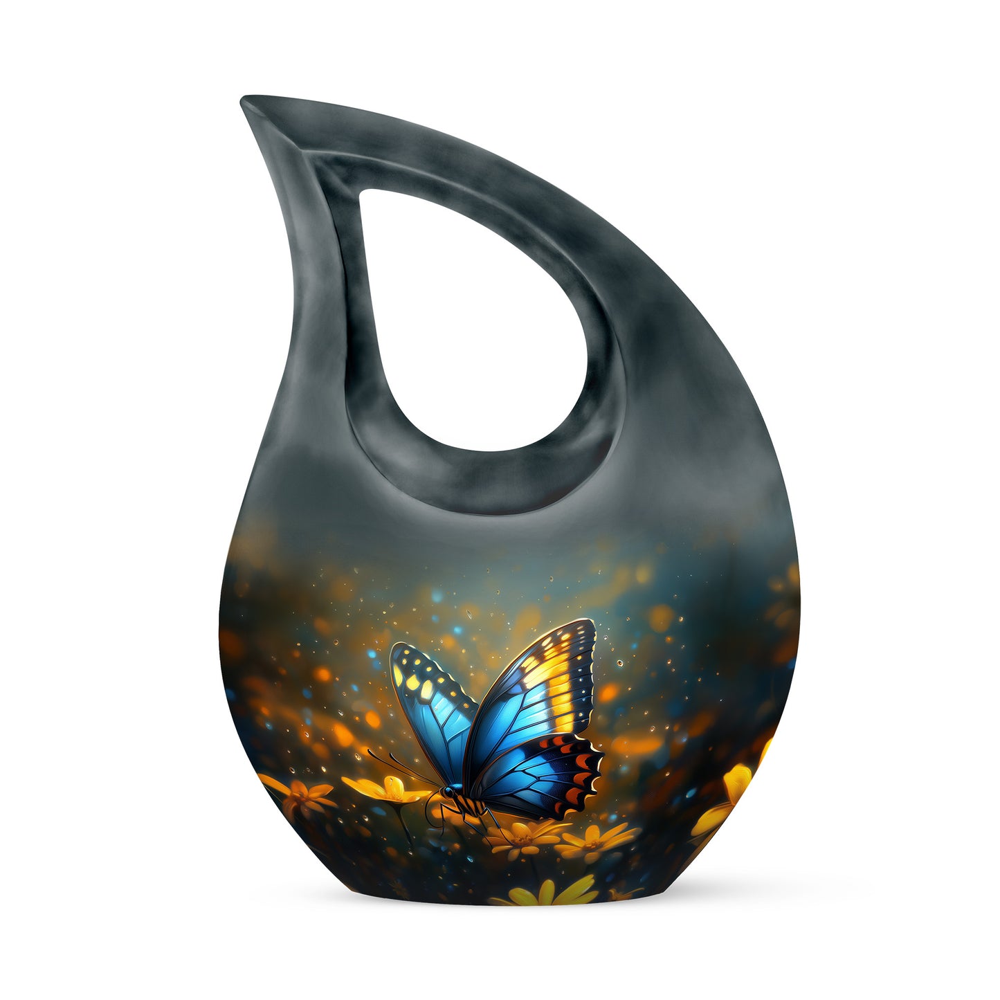 Sublime Butterfly Cremation Urns for Human Ashes - Gray 10-inch - Yatskia