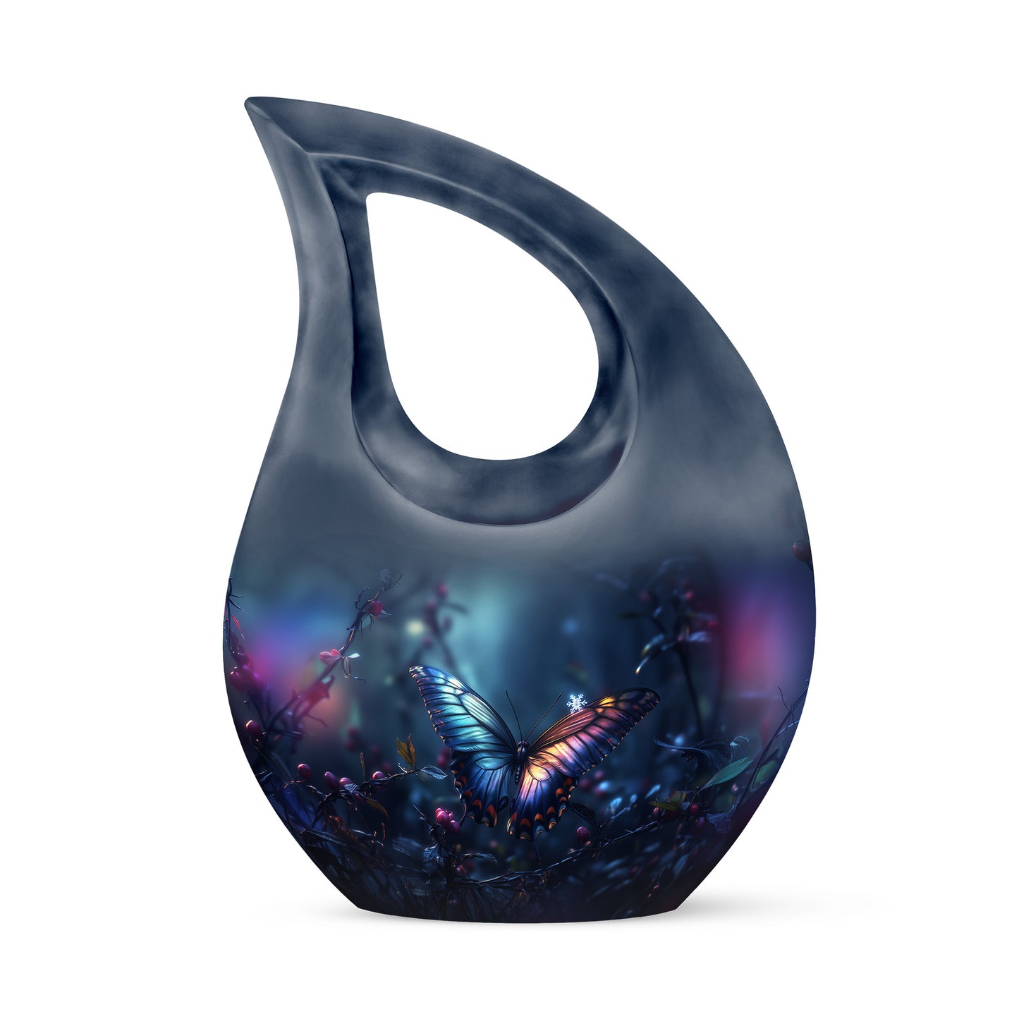 Personalized Seraphic Butterfly Cremation Urns - Blue 10-inch, 200 cu in - Yatskia