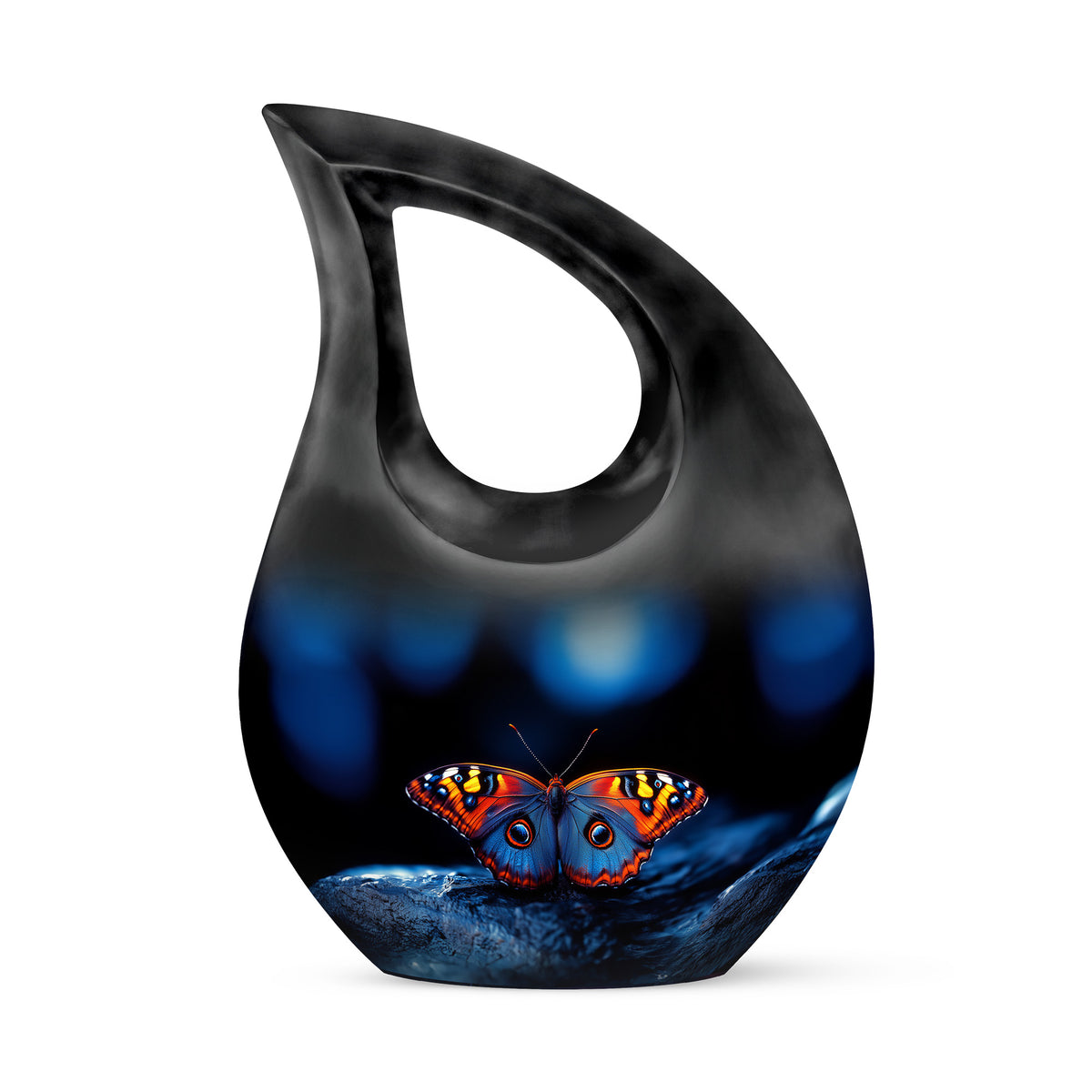 Harmonious Butterfly Cremation Urns for Human Ashes - Black - Yatskia