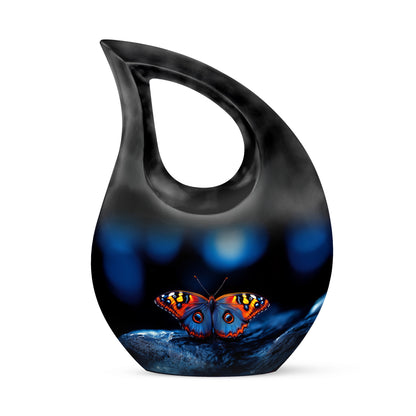 Harmonious Butterfly Cremation Urns for Human Ashes - Black - Yatskia