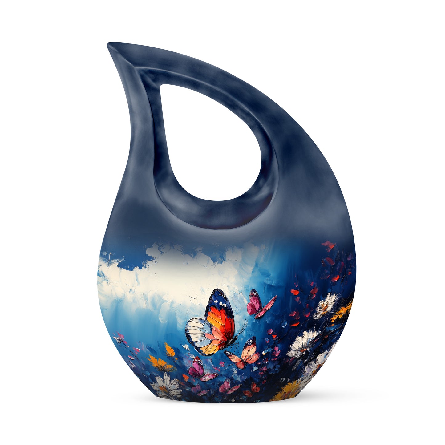 Blue Butterfly Cremation Urns - Enduring Treasure 10-inch, 200 cu in - Yatskia