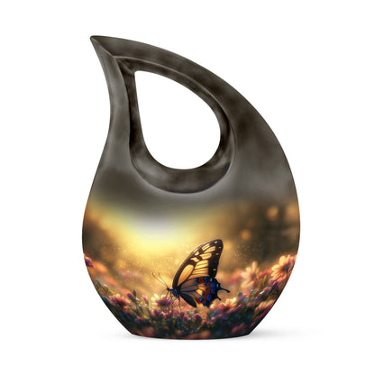 Illustrious Butterfly Memorial Cremation Urns - Gold 10-inch, 200 cu in - Yatskia