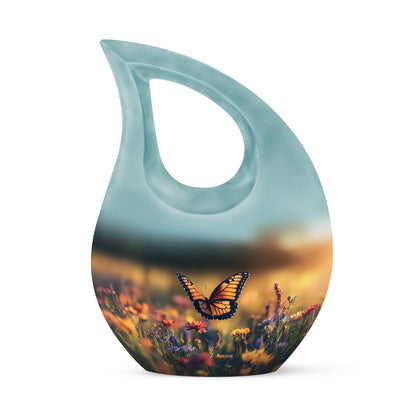 Blessed Butterfly Cremation Urns for Human Ashes - Black 10-inch - Yatskia