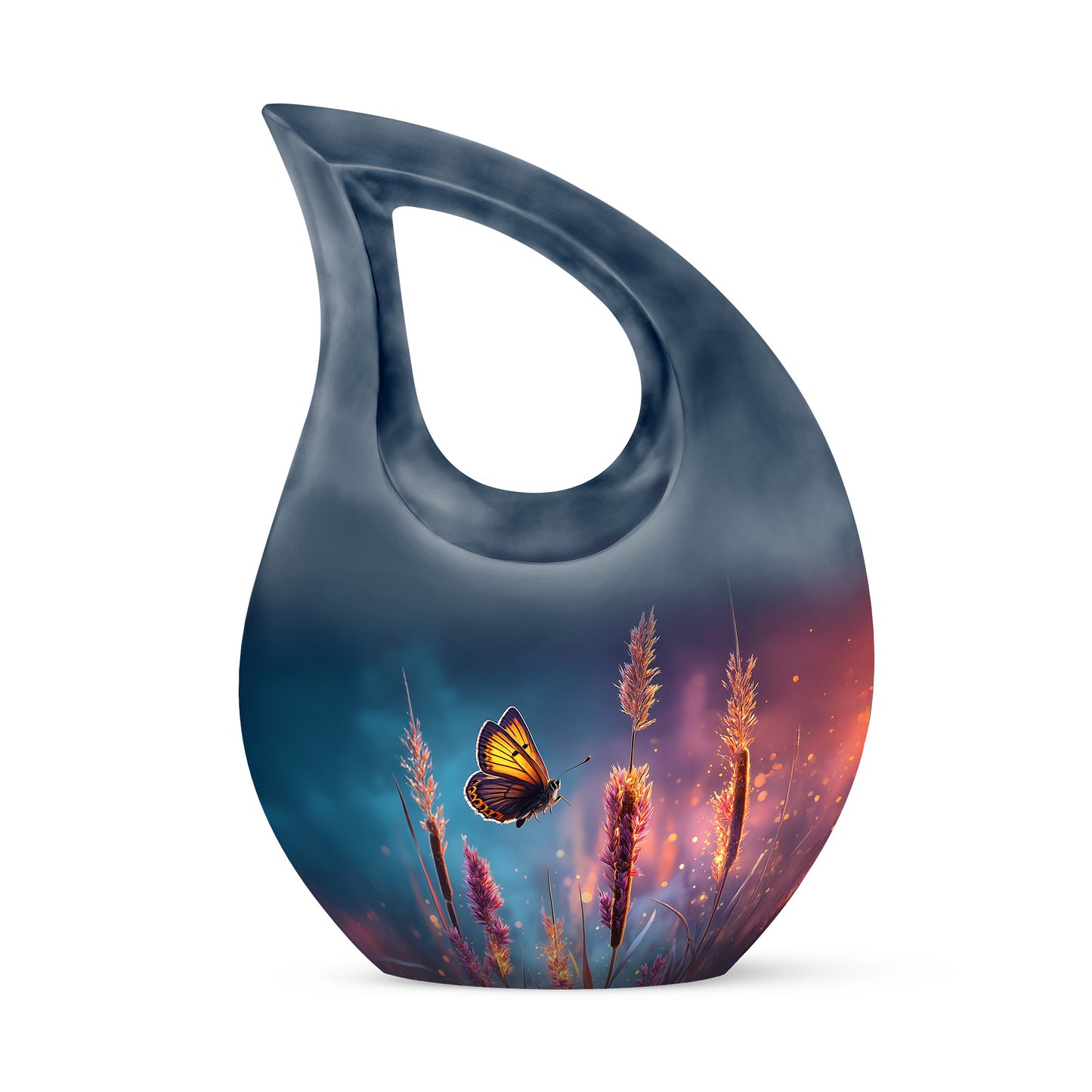 Personalized Blue Butterfly Cremation Urns for Ashes - Transcendent 10-inch - Yatskia