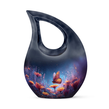 Personalized Elegant Butterfly Cremation Urns - Blue 10-inch, 200 cu in - Yatskia