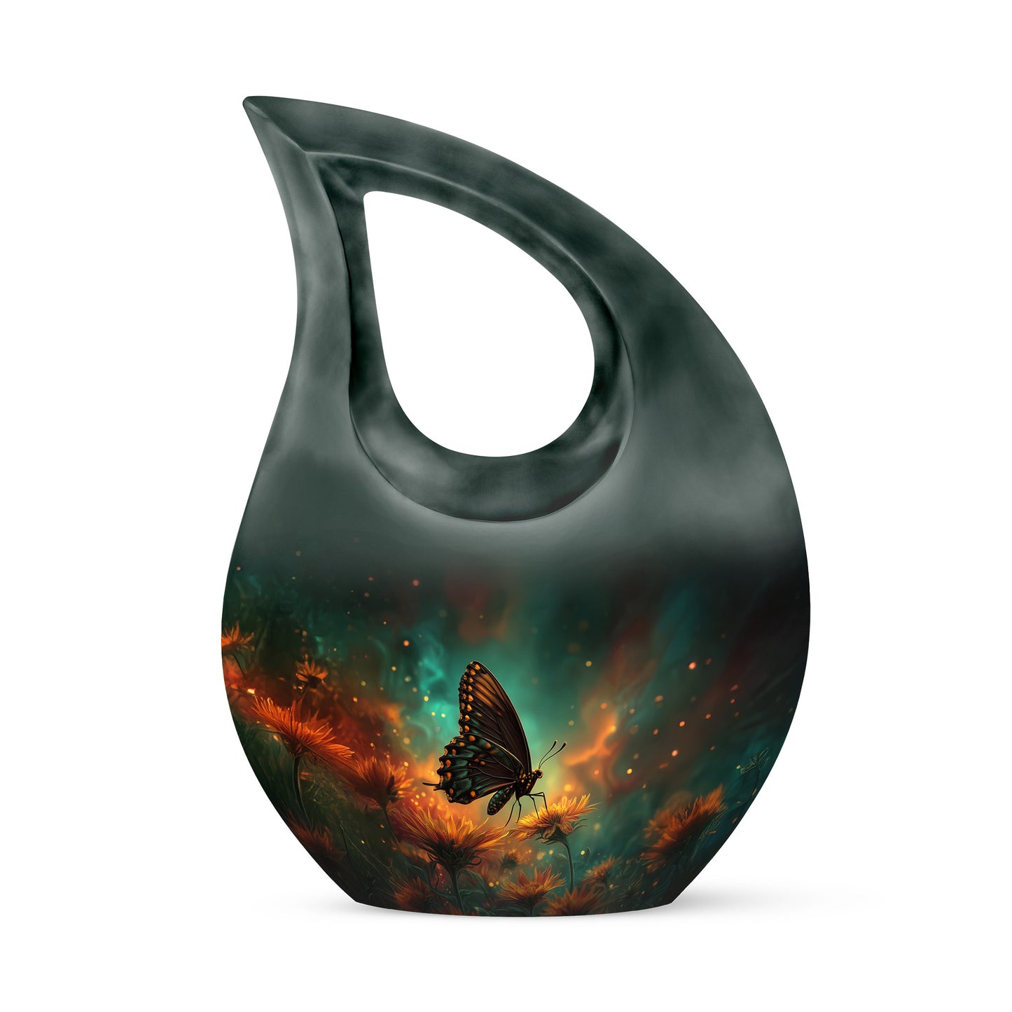 Personalized Teal Butterfly Cremation Urns for Ashes - Majestic 10-inch - Yatskia