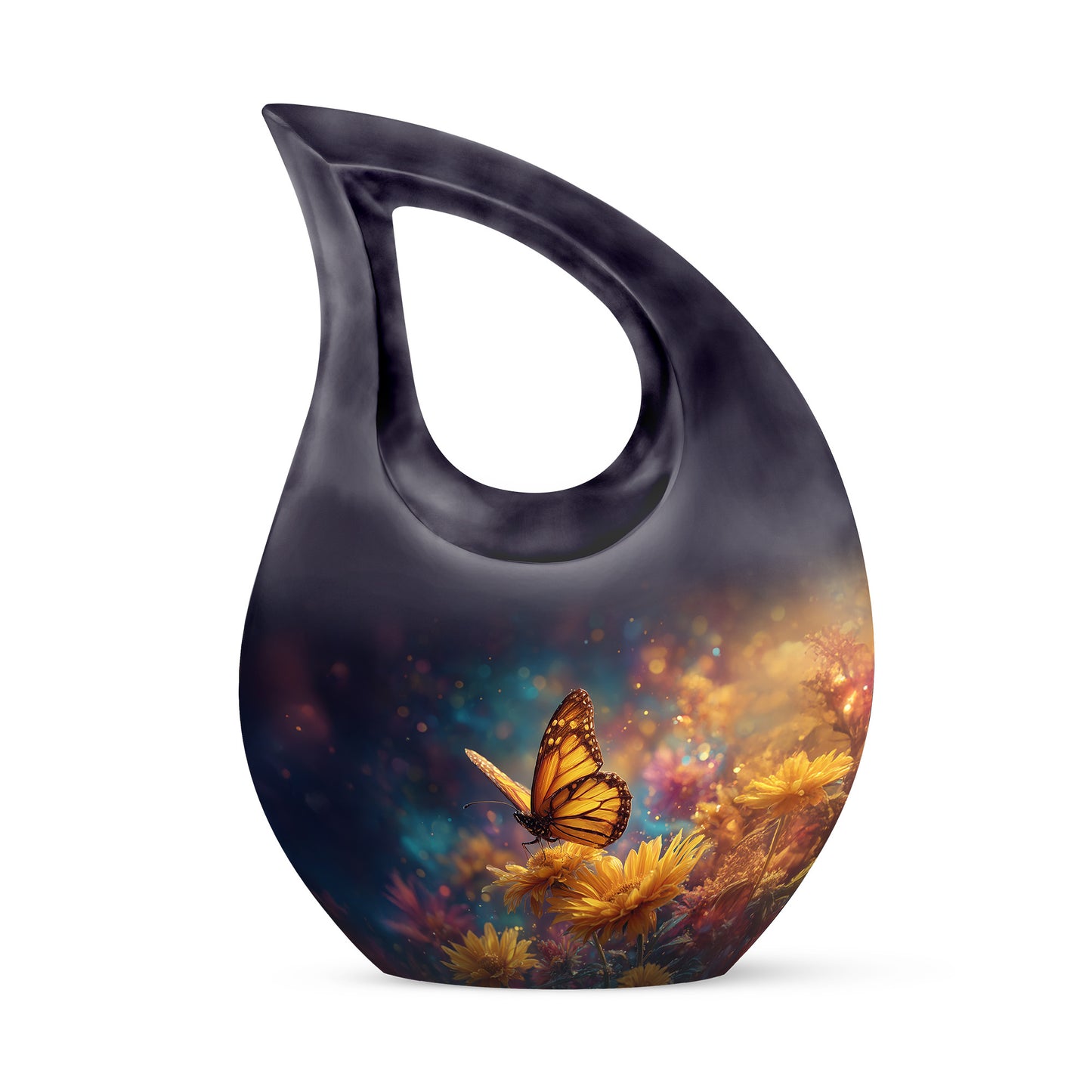 Blue Beloved Butterfly Cremation Urns for Human Ashes - 10-inch, 200 cu in - Yatskia