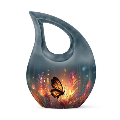 Dignified Gold Butterfly Cremation Urn for Ashes - 10-inch, 200 cu in - Yatskia