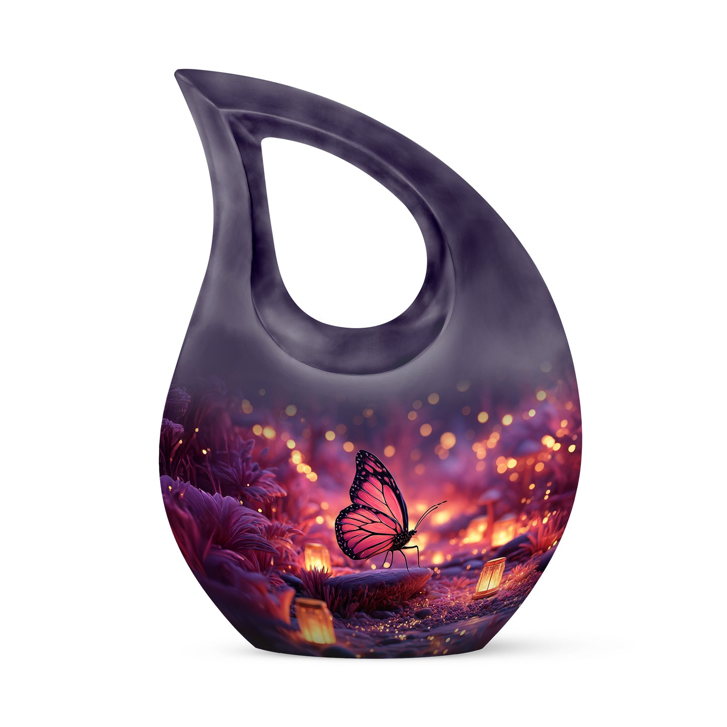 Divine Blue Butterfly Cremation Urn for Ashes - 10-inch, 200 cu in - Yatskia