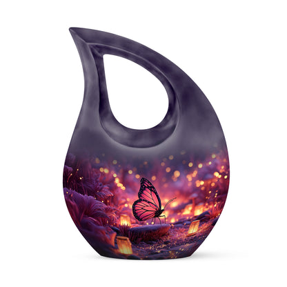 Divine Blue Butterfly Cremation Urn for Ashes - 10-inch, 200 cu in - Yatskia
