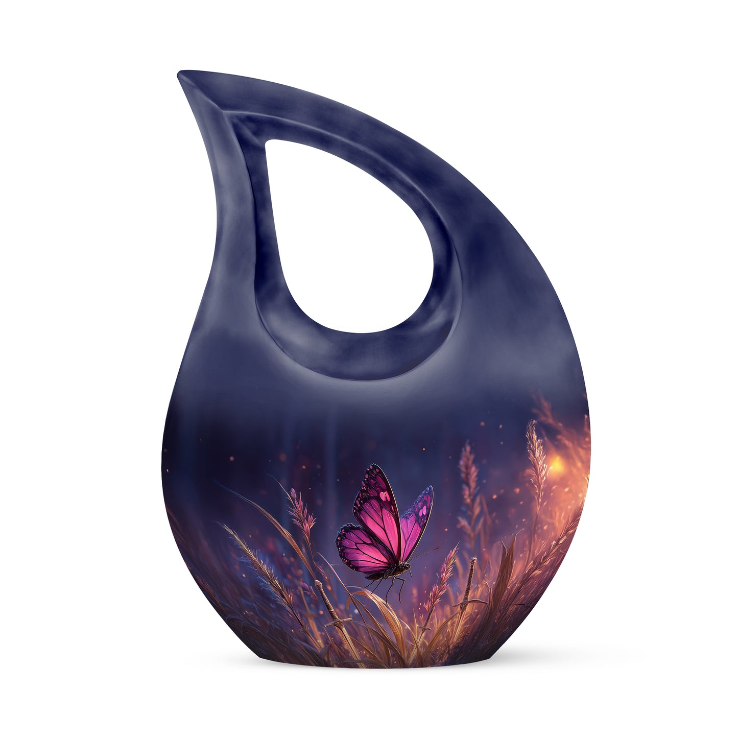 Personalized Seraphic Butterfly Cremation Urns - Blue 10-inch, 200 cu in - Yatskia