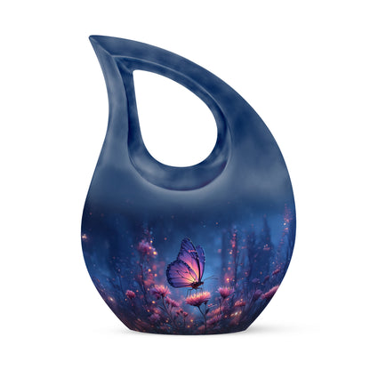 Radiant Butterfly Memorial Cremation Urns - Blue 10-inch, 200 cu in - Yatskia