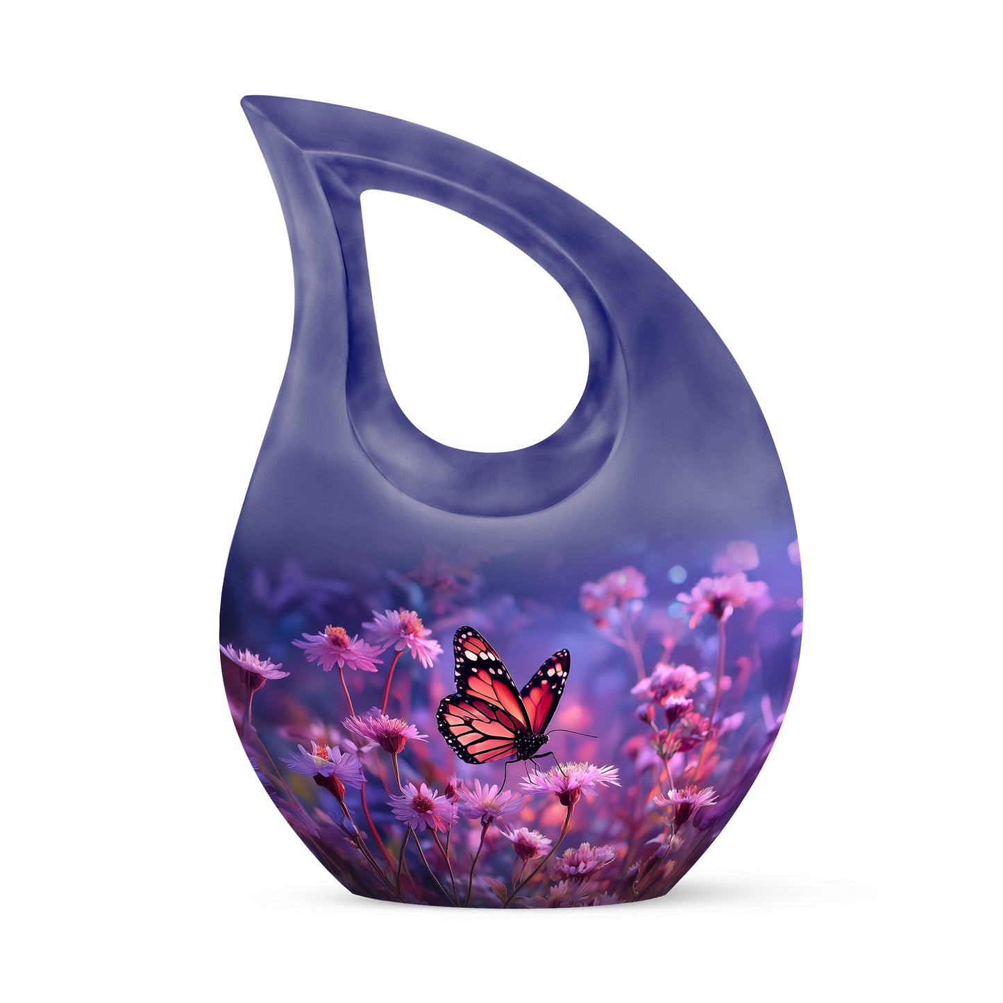 Remarkable Butterfly Memorial Cremation Urns - Blue 10-inch, 200 cu in - Yatskia