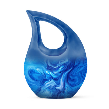 Blue Blue Remembrance Cremation Urns for Human Ashes - 10-inch, 200 cu in - Yatskia