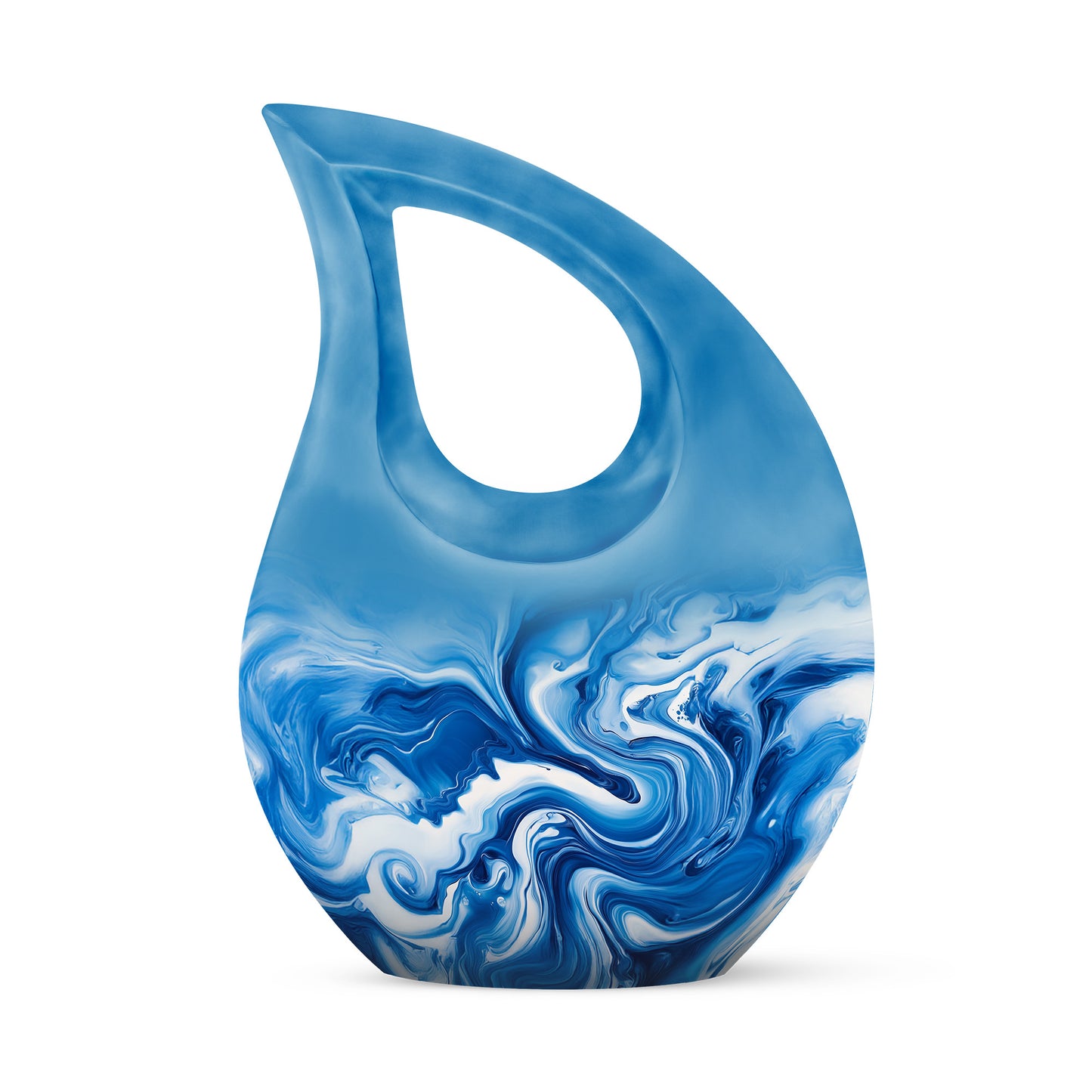 Radiant Blue Memorial Cremation Urns - Blue 10-inch, 200 cu in - Yatskia