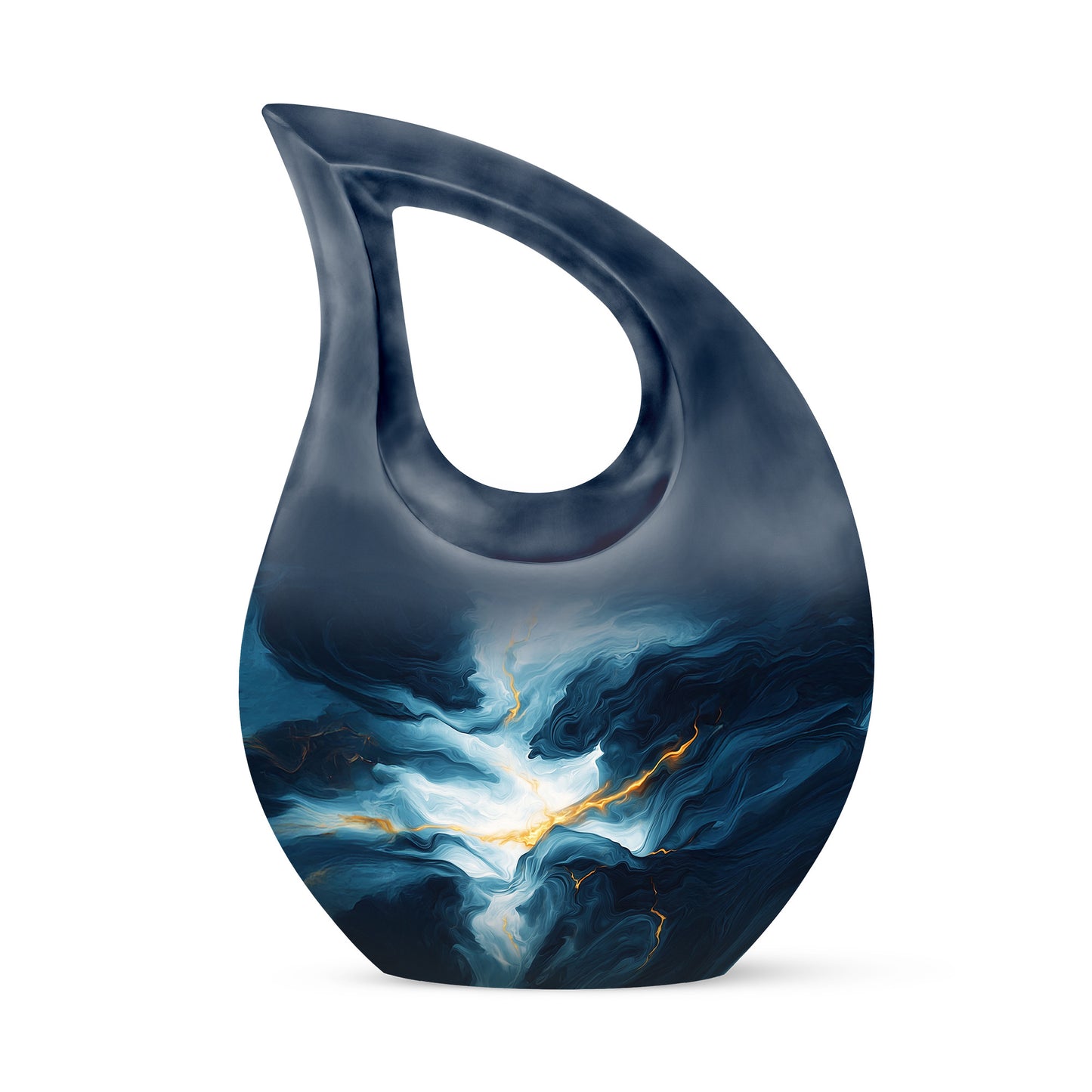 Personalized Blue Blue Cremation Urns for Ashes - Majestic 10-inch - Yatskia