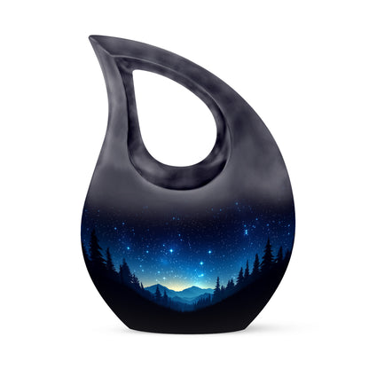 Divine Black Blue Cremation Urn for Ashes - 10-inch, 200 cu in - Yatskia