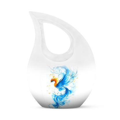 Harmonious Blue Cremation Urns for Human Ashes - Silver 10-inch - Yatskia