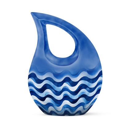 Blue Blue Cremation Urns - Opulent Commemoration 10-inch, 200 cu in - Yatskia