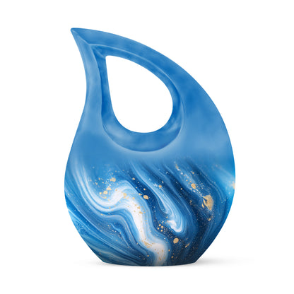 Blue Blue Keepsake Cremation Urns for Human Ashes - 10-inch, 200 cu in - Yatskia