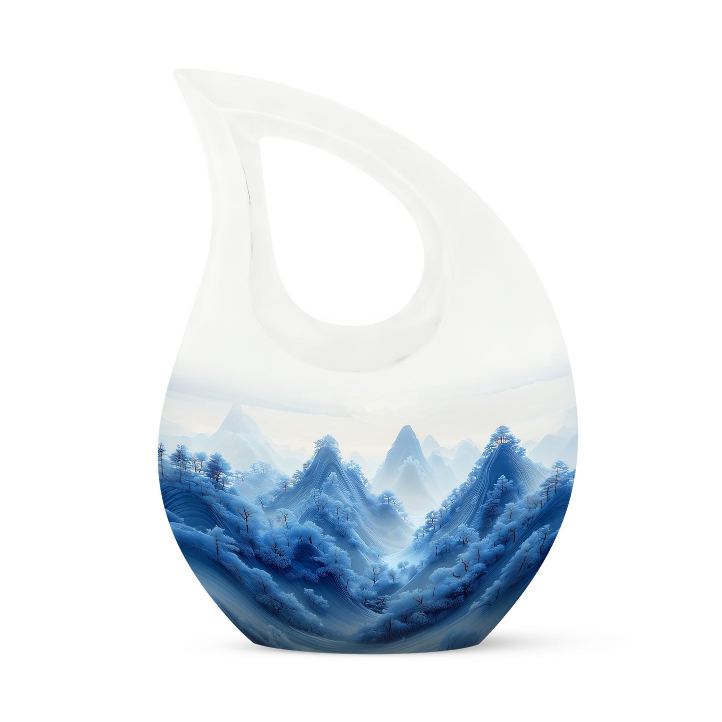 Sublime Blue Cremation Urns for Human Ashes - Silver 10-inch - Yatskia