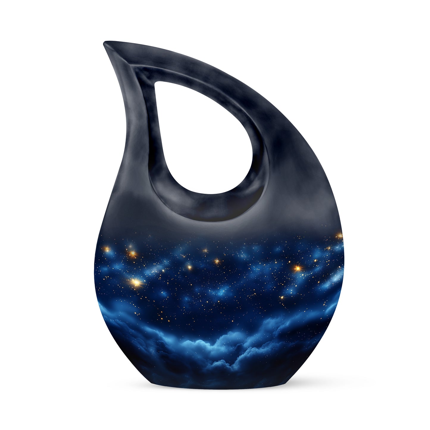 Distinguished Blue Blue Cremation Urn for Ashes - 10-inch, 200 cu in - Yatskia