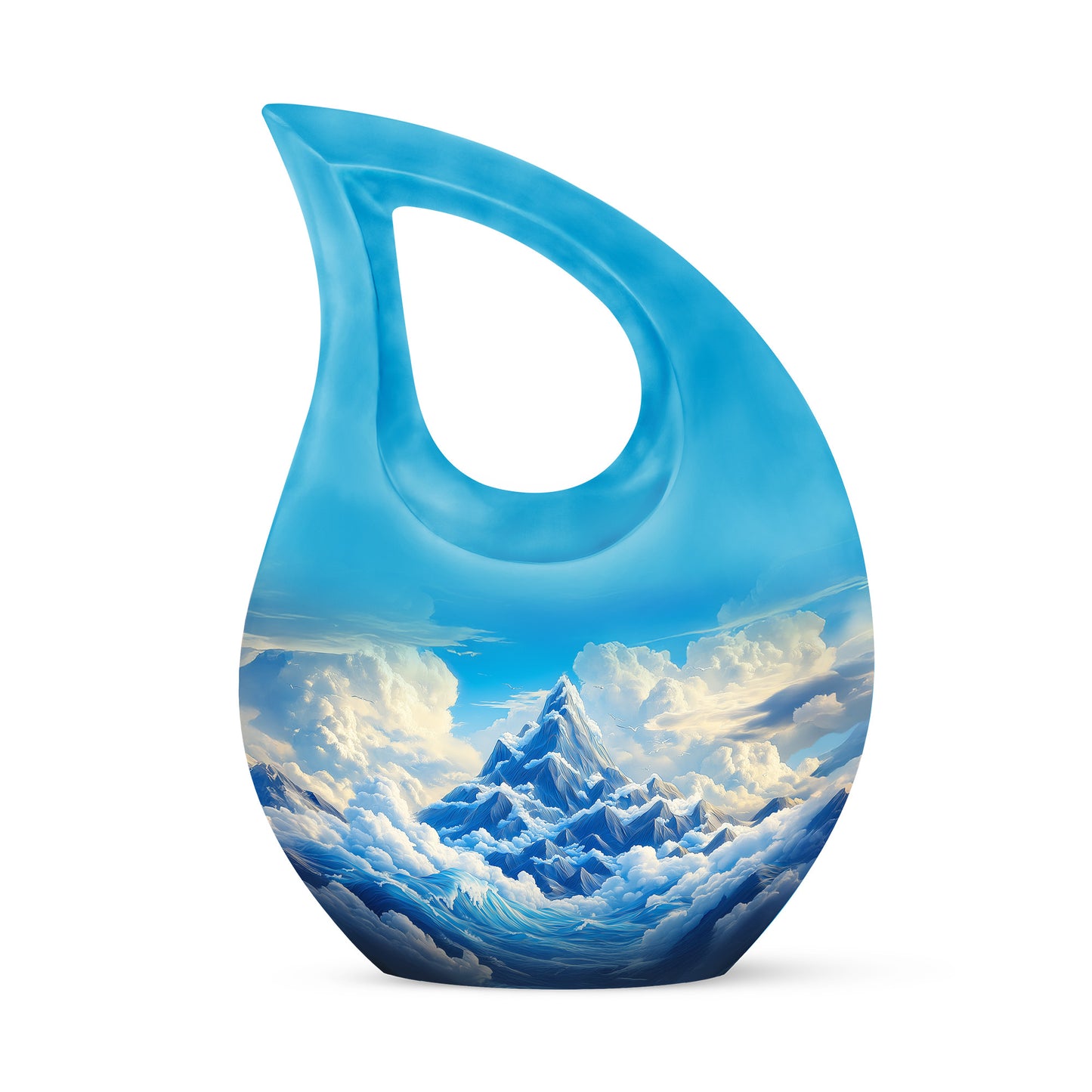 Resplendent Blue Blue Cremation Urn for Ashes - 10-inch, 200 cu in - Yatskia
