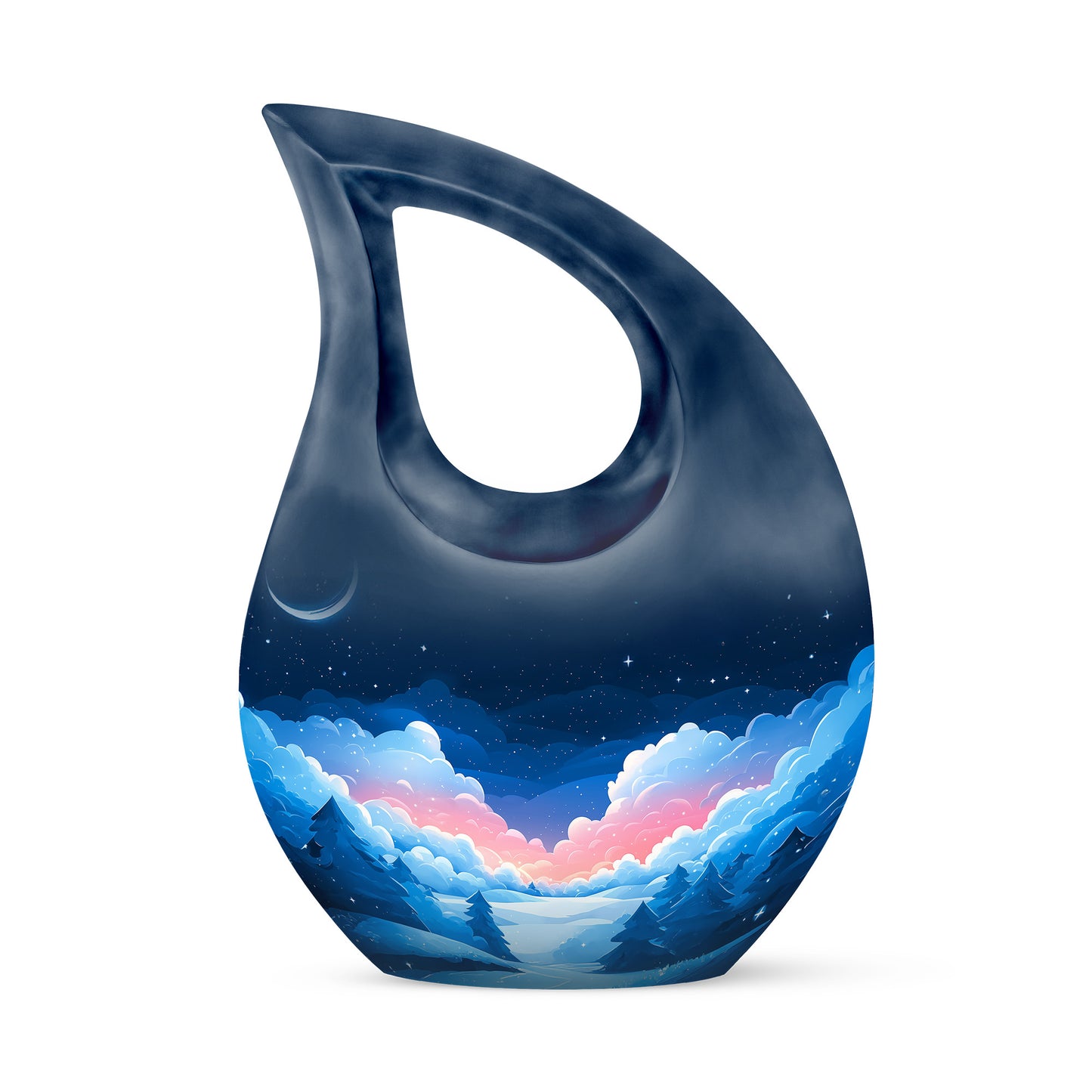 Personalized Blue Heavenly Blue Cremation Urns for Human Ashes - 10-inch, 200 cu in - Yatskia