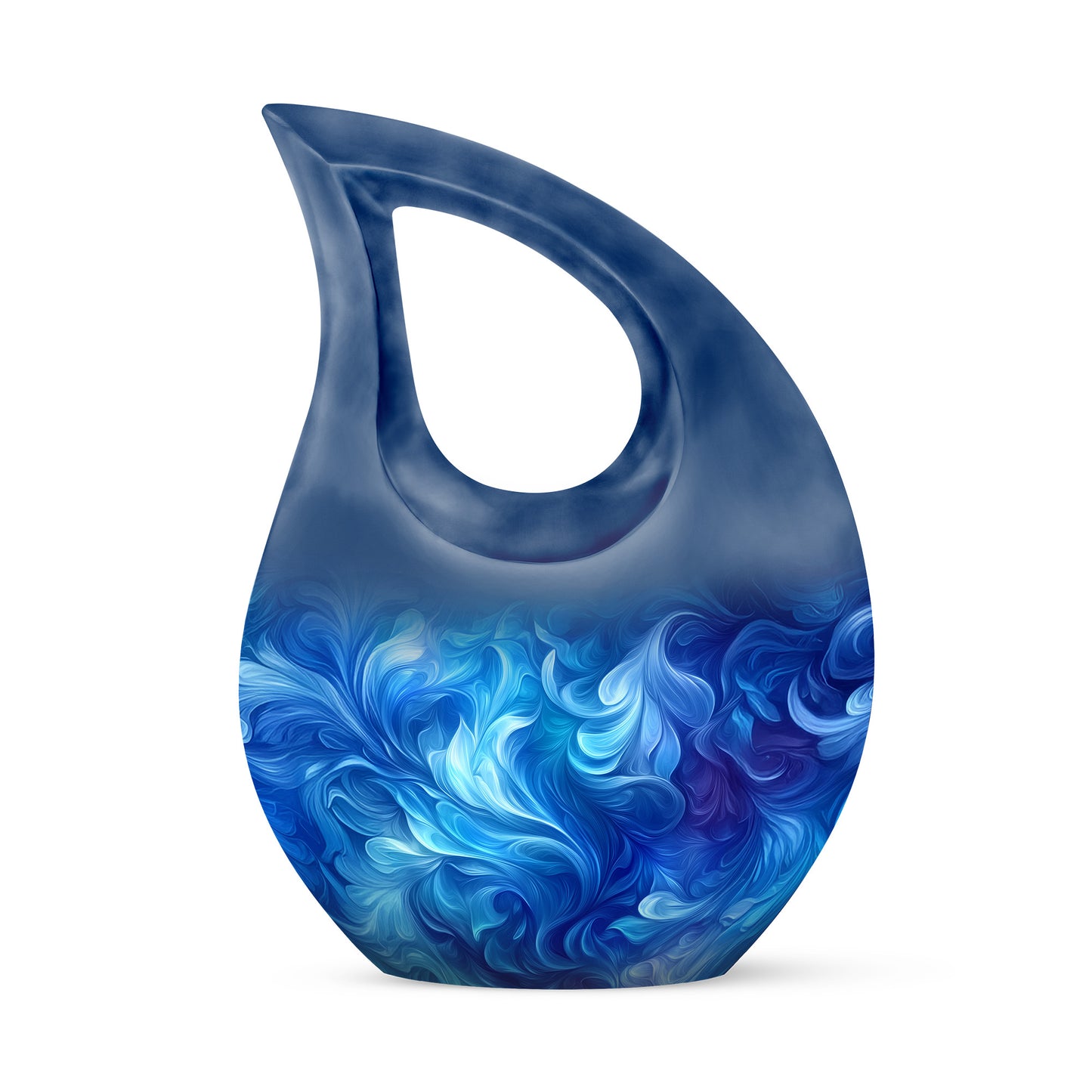 Personalized Blue Cremation Urns - Wondrous Blue 10-inch, 200 cu in - Yatskia