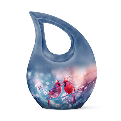 Lustrous Cardinal Cremation Urns for Human Ashes - Red - Yatskia