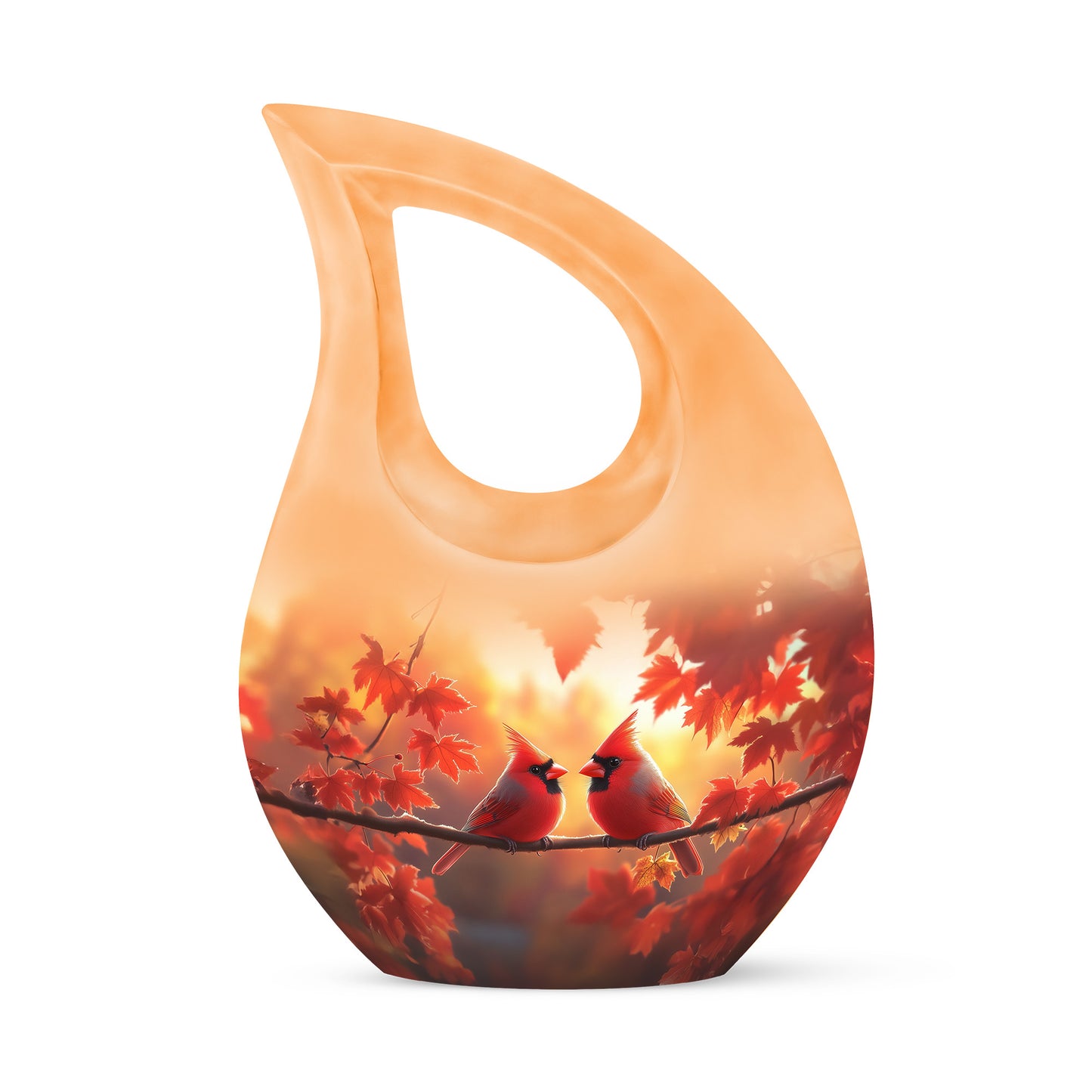 Everlasting Gold Cardinal Treasure Urn for Human Ashes - 10-inch, 200 cu in - Yatskia