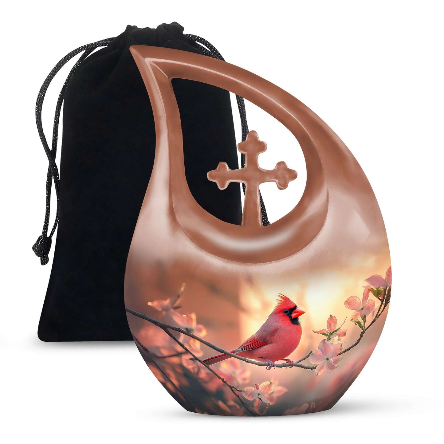 Cardinal Bird Urn For Adult Female - Bird Burial Urns Adult Female