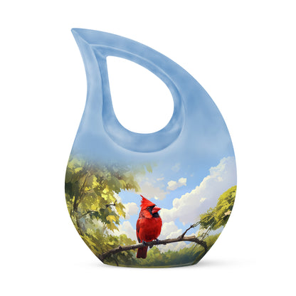 Remarkable Cardinal Memorial Cremation Urns - Blue 10-inch, 200 cu in - Yatskia