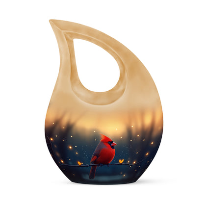 Ethereal Cardinal Memorial Cremation Urns - Gold 10-inch, 200 cu in - Yatskia