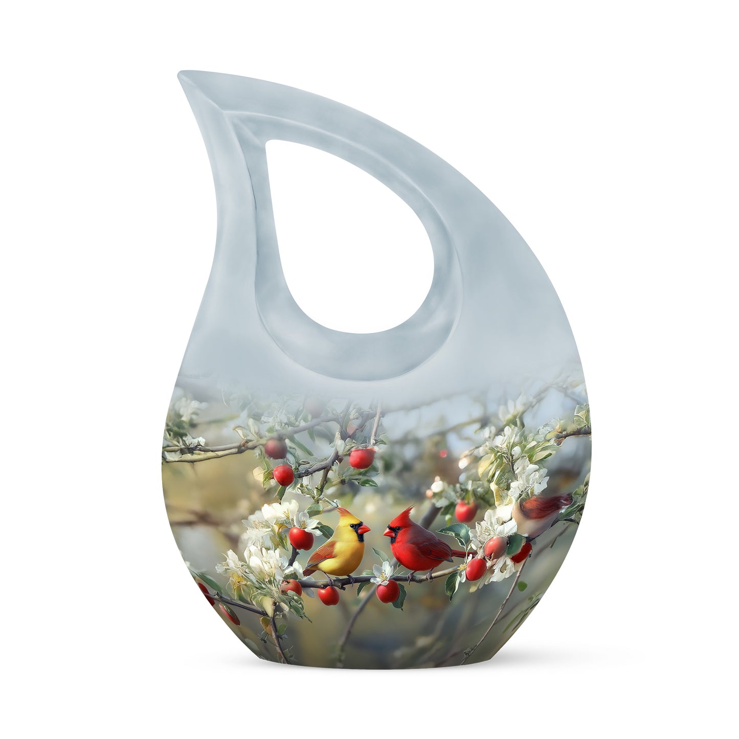 Harmonious Cardinal Cremation Urns for Human Ashes - Silver 10-inch - Yatskia