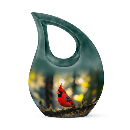 Everlasting Gold Cardinal Journey Urn for Human Ashes - 10-inch, 200 cu in - Yatskia