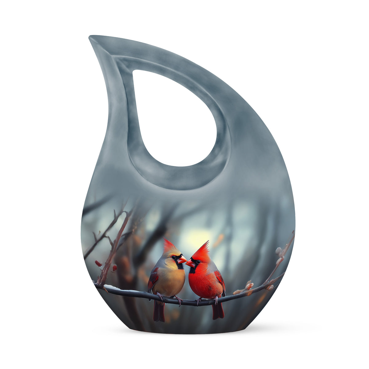 Gray Cardinal Cremation Urns - Honored Embrace - Yatskia