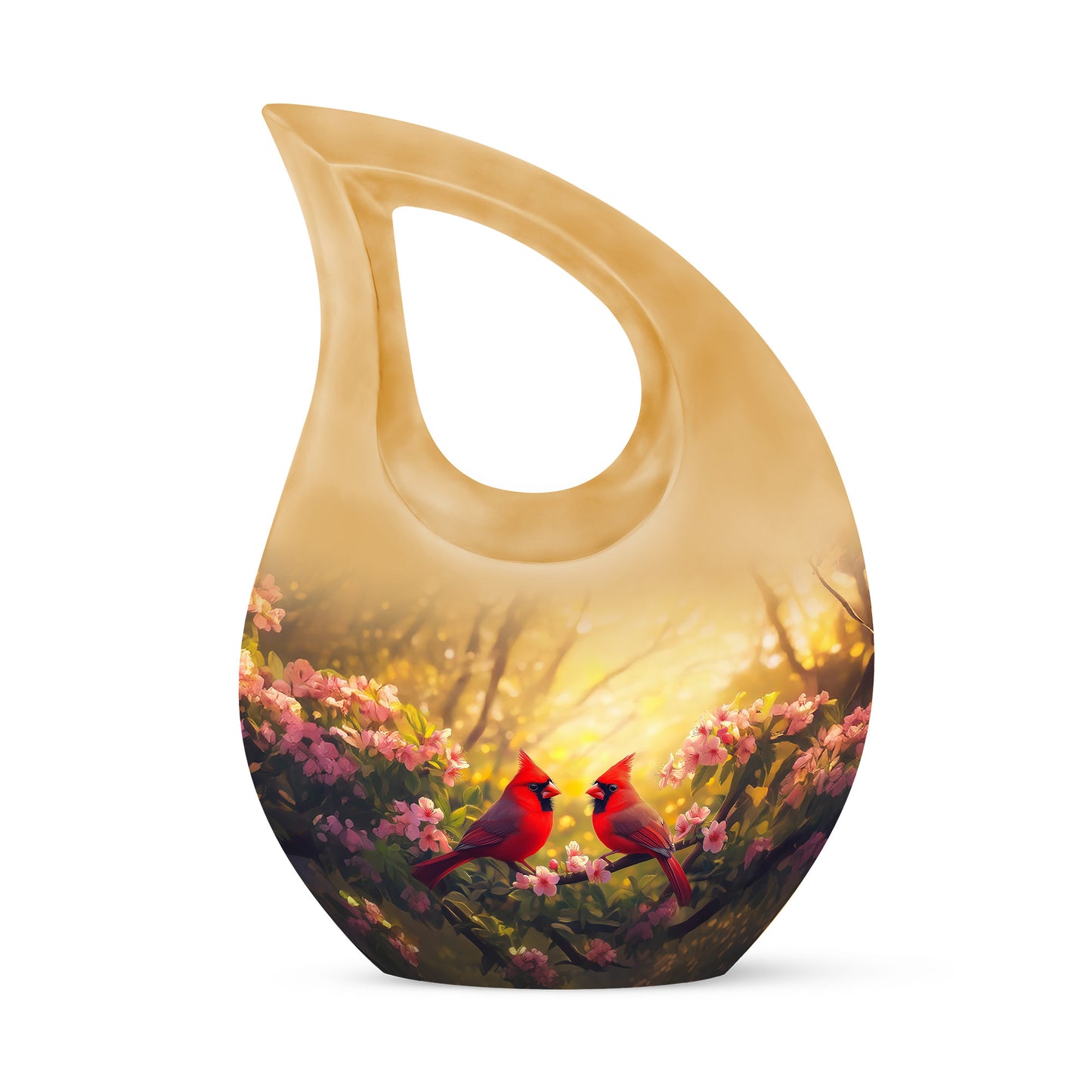 Gold Cardinal Cremation Urns - Enduring Devotion 10-inch, 200 cu in - Yatskia