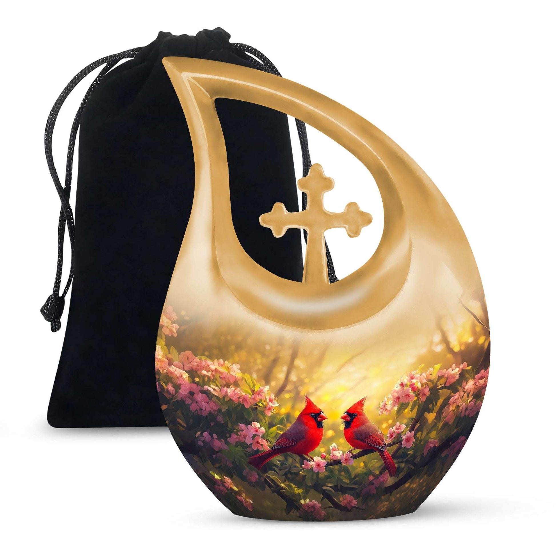 Red Cardinal Bird Cremation Urn – Peaceful Nature Urns For Ashes Large