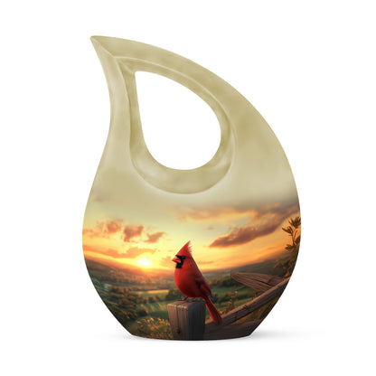 Gold Cardinal Cremation Urns - Enduring Dedication 10-inch, 200 cu in - Yatskia