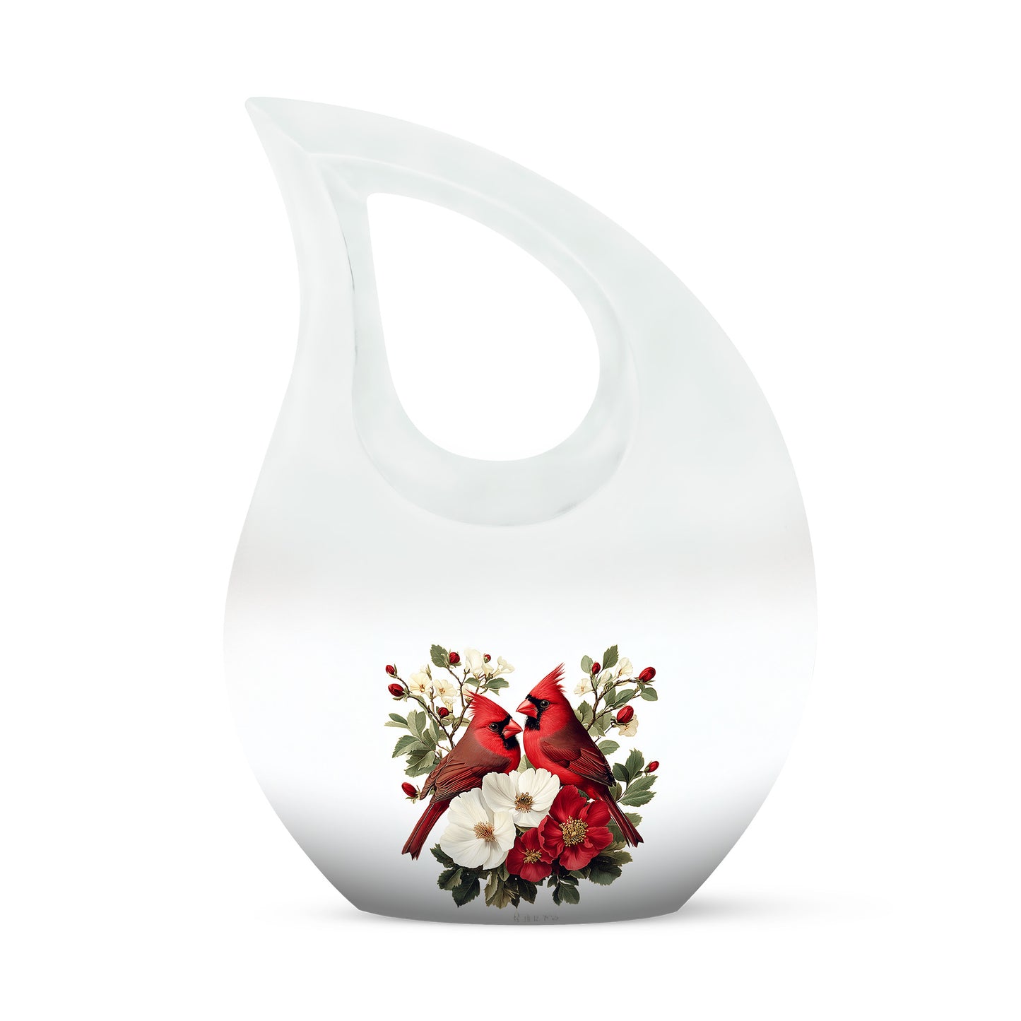 Personalized Silver Cardinal Cremation Urns for Ashes - Transcendent 10-inch - Yatskia