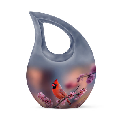 Personalized Pink Sovereign Cardinal Cremation Urns for Human Ashes - 10-inch, 200 cu in - Yatskia